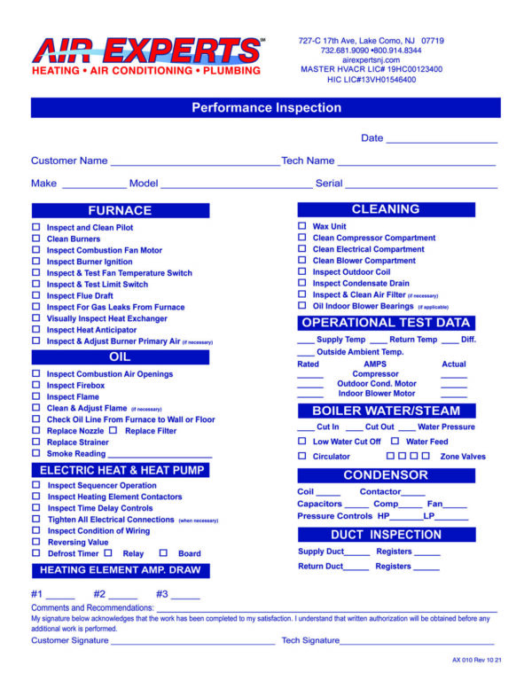 AX 10 Performance Inspection