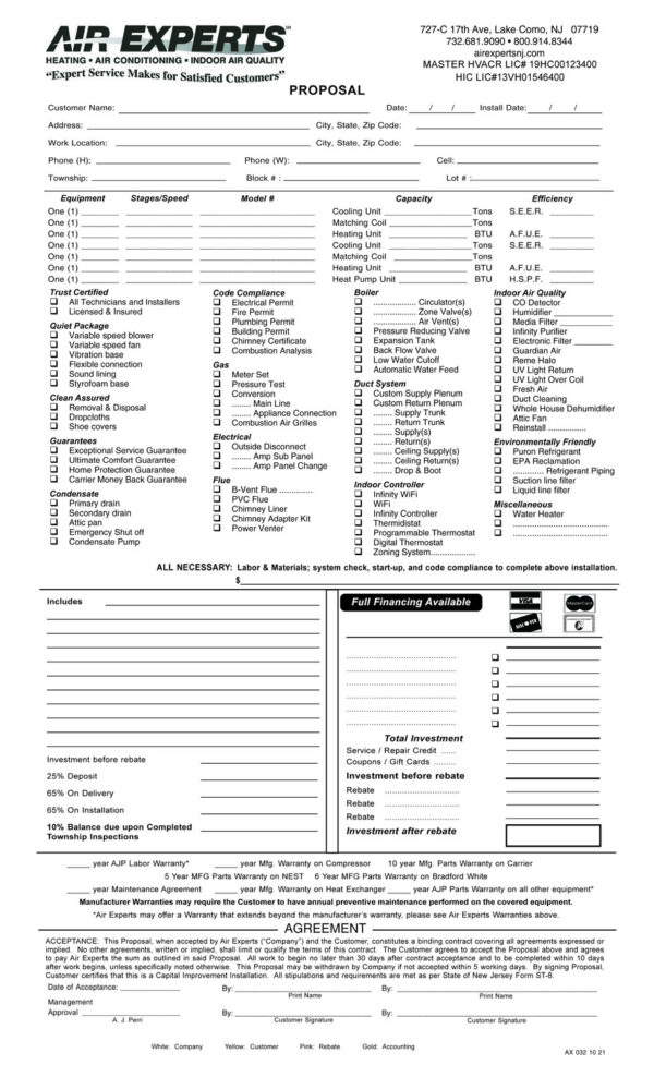 AX 032 AOR Proposal - Contract