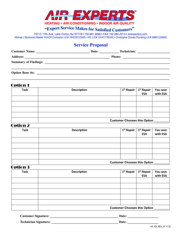 AX 105 Service Proposal