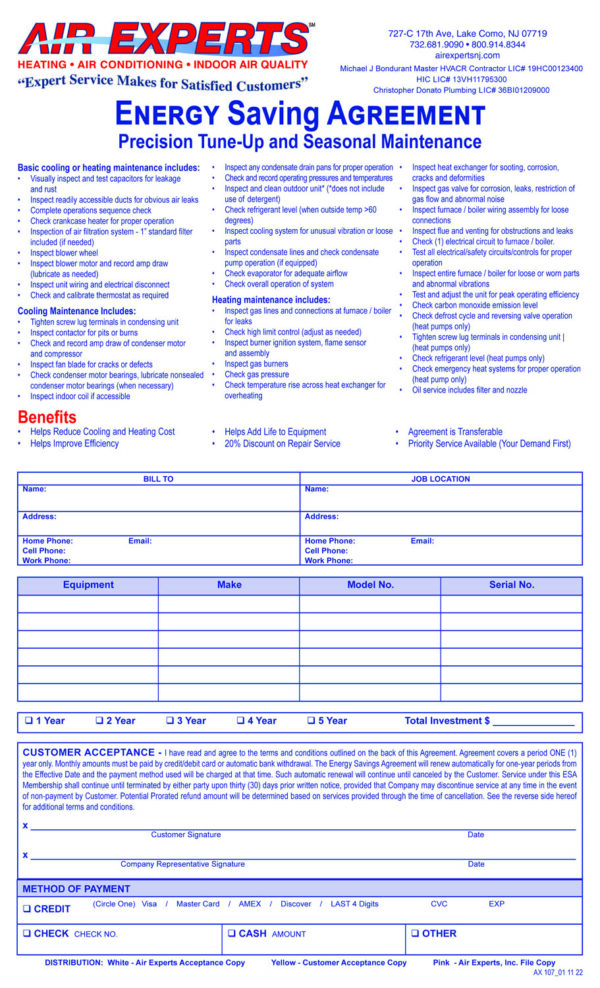 AX 107 Energy Savings Agreement